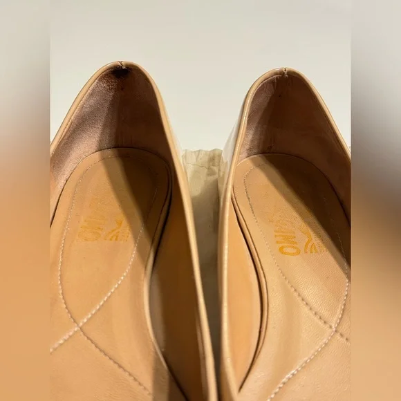 SOLD Salvatore Ferragamo Varina Patent Leather Ballet Flats Amaretti 8B narrow - Picture 8 of 13
